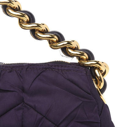 Prada Tessuto Nylon Chevron Quilted Shoulder Bag Plum 11 of 11