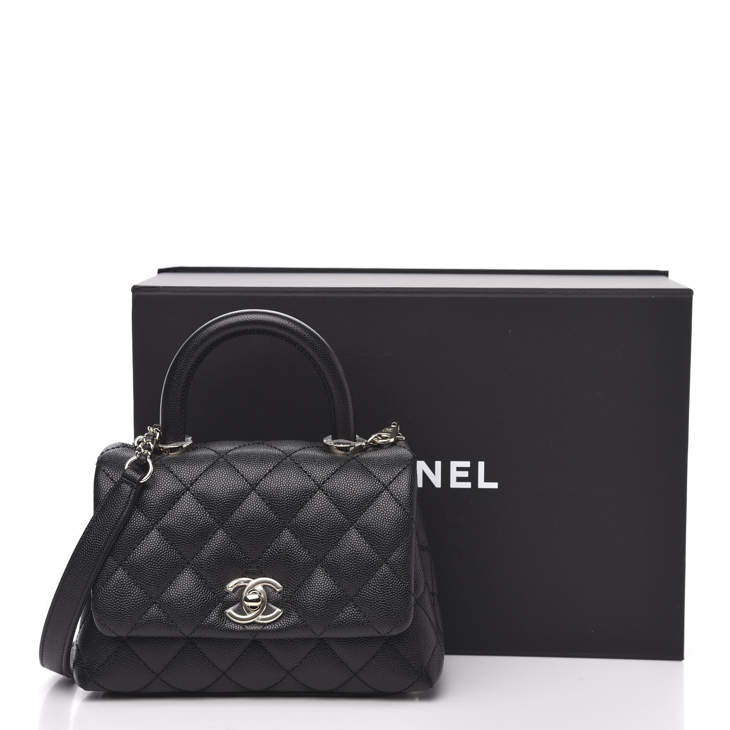 Chanel Caviar Quilted Extra Mini Coco Handle Flap Black 11 of 11