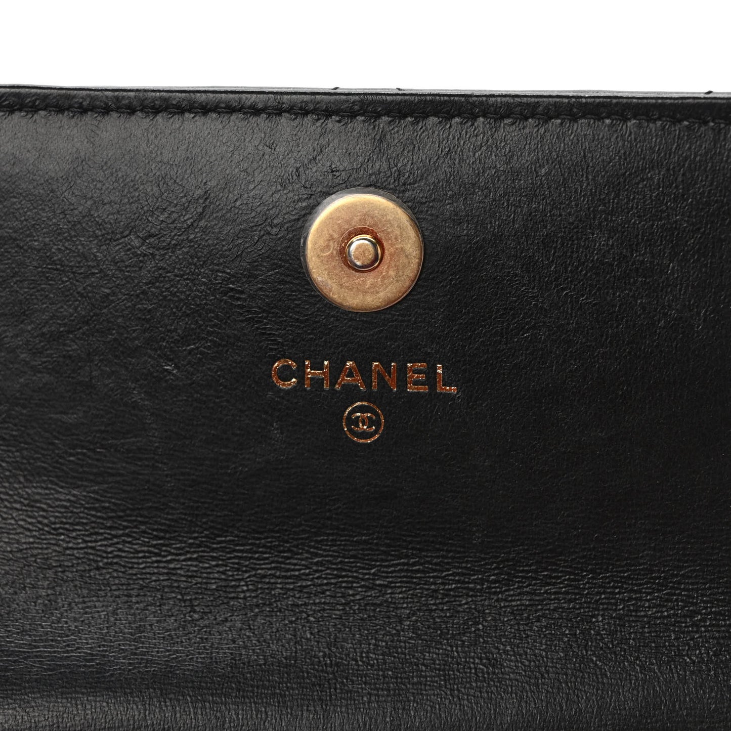 Lambskin Enamel Quilted Pending CC Flap Belt Bag Black