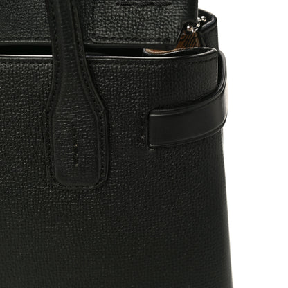 Burberry Grainy Calfskin House Check Small Banner Tote Black 18 of 19