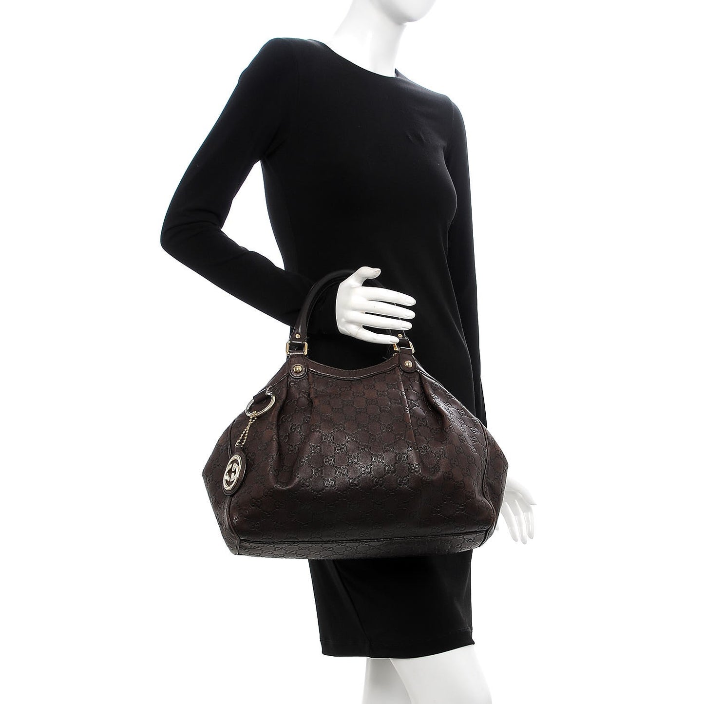 Guccissima Medium Sukey Tote Chocolate