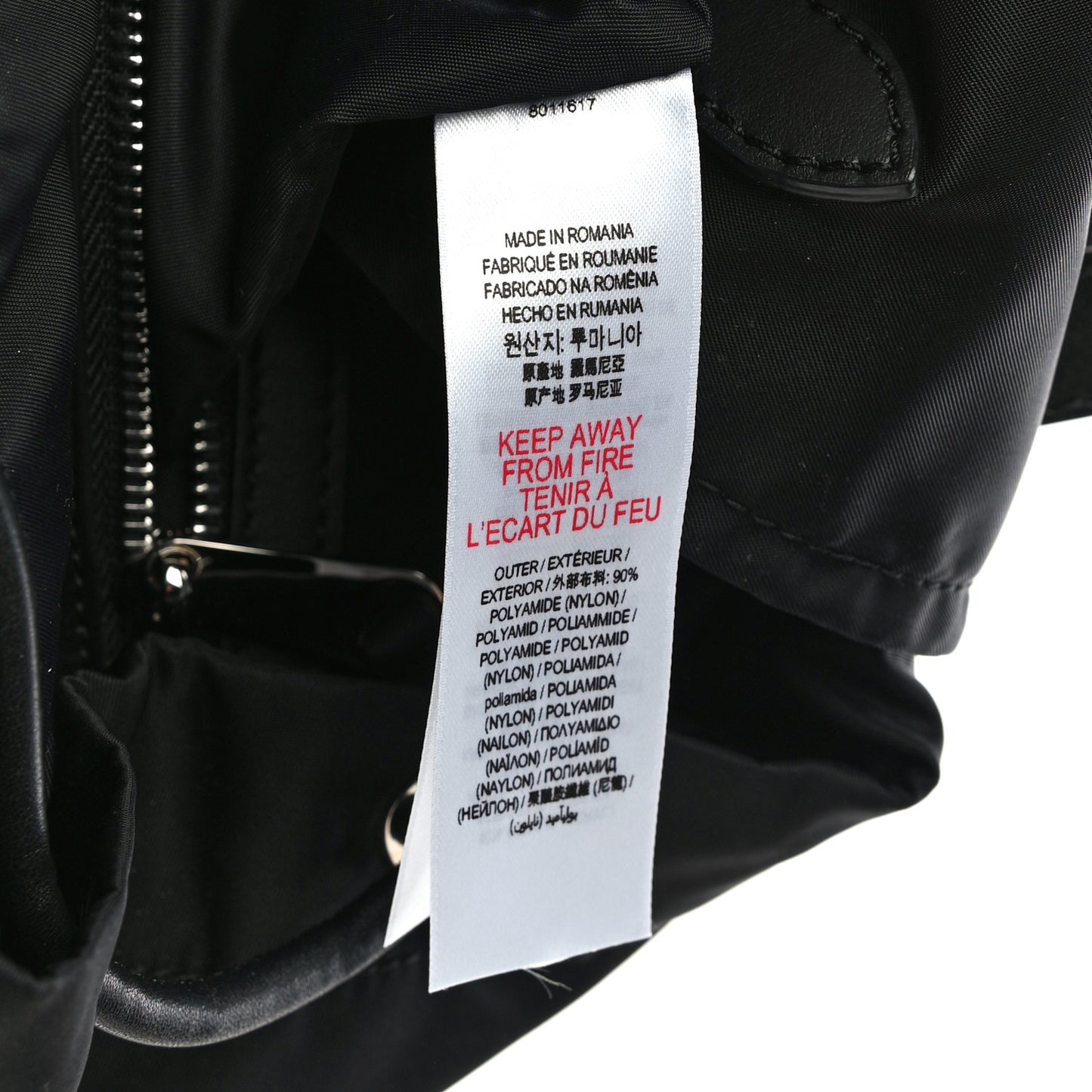 Nylon Logo Print Medium Rucksack Backpack Black