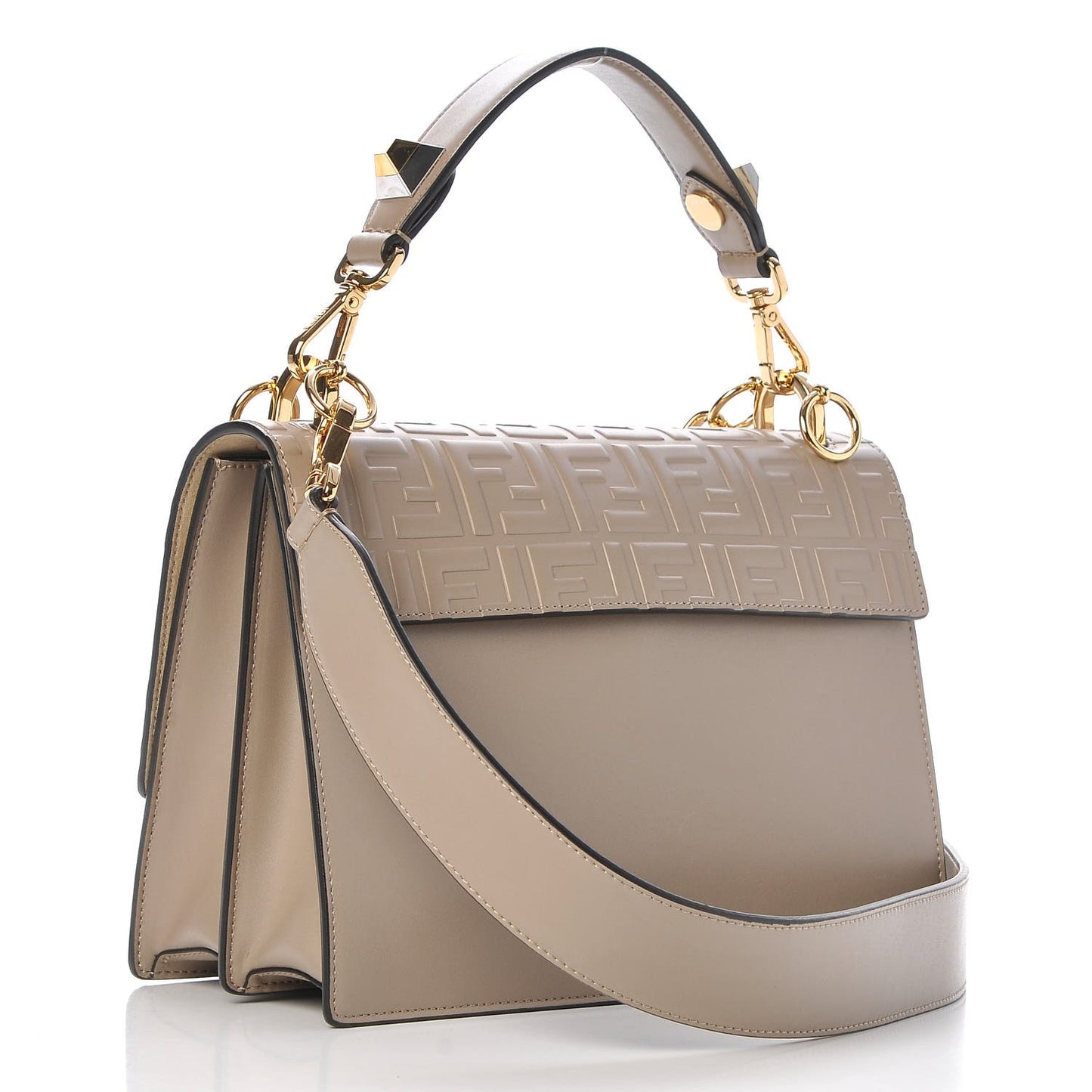Vitello Liberty FF 1974 Embossed Kan I Shoulder Bag Tortora