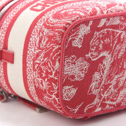 Christian Dior Canvas Embroidered Toile De Jouy Small Travel Vanity Case Fuchsia 6 of 7