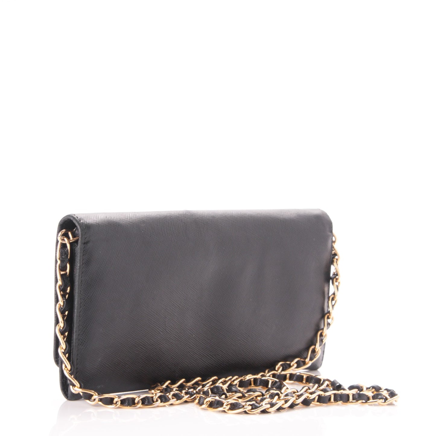 Saffiano Metal Large Chain Wallet Nero Black