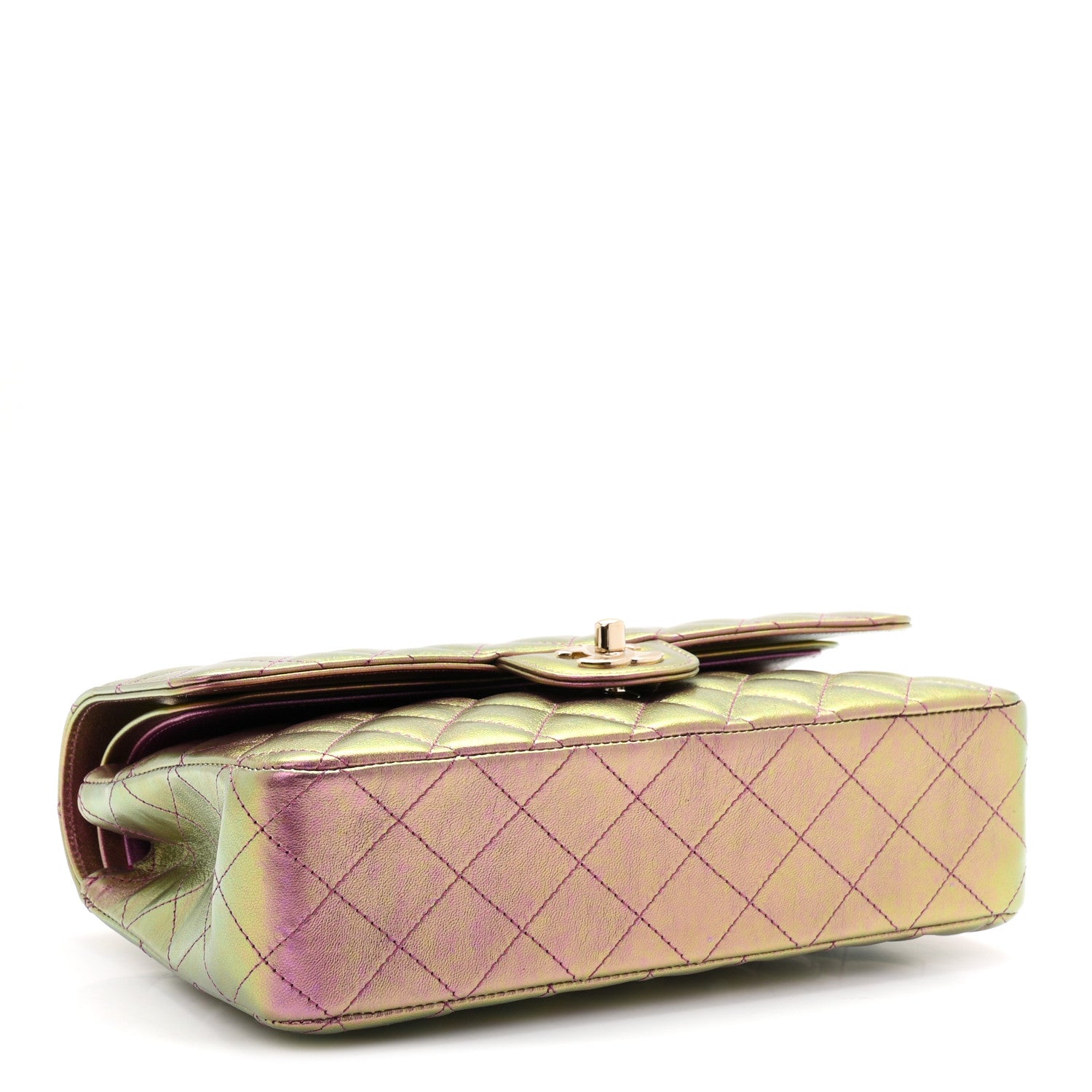 Chanel Iridescent Lambskin Quilted Medium Double Flap Purple 4 of 10