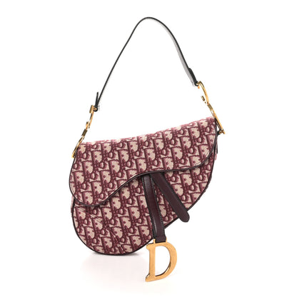 Christian Dior Oblique Saddle Bag Burgundy 1 of 10