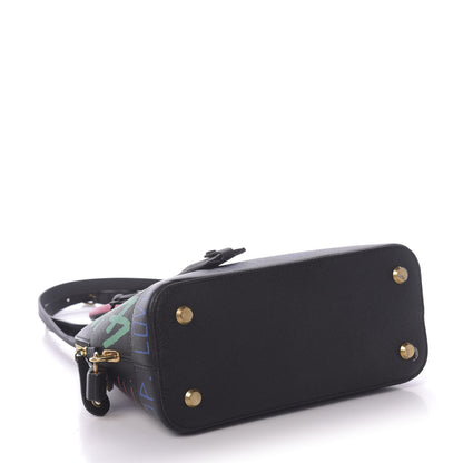 Balenciaga Signature Grained Calfskin Graffiti S Ville Top Handle Bag Black Multicolor 3 of 8