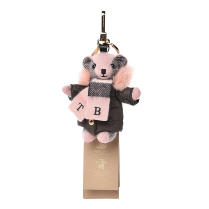 Burberry Cashmere P Jac Thomas Teddy Bear Keychain Charm Ash Rose 1 of 3
