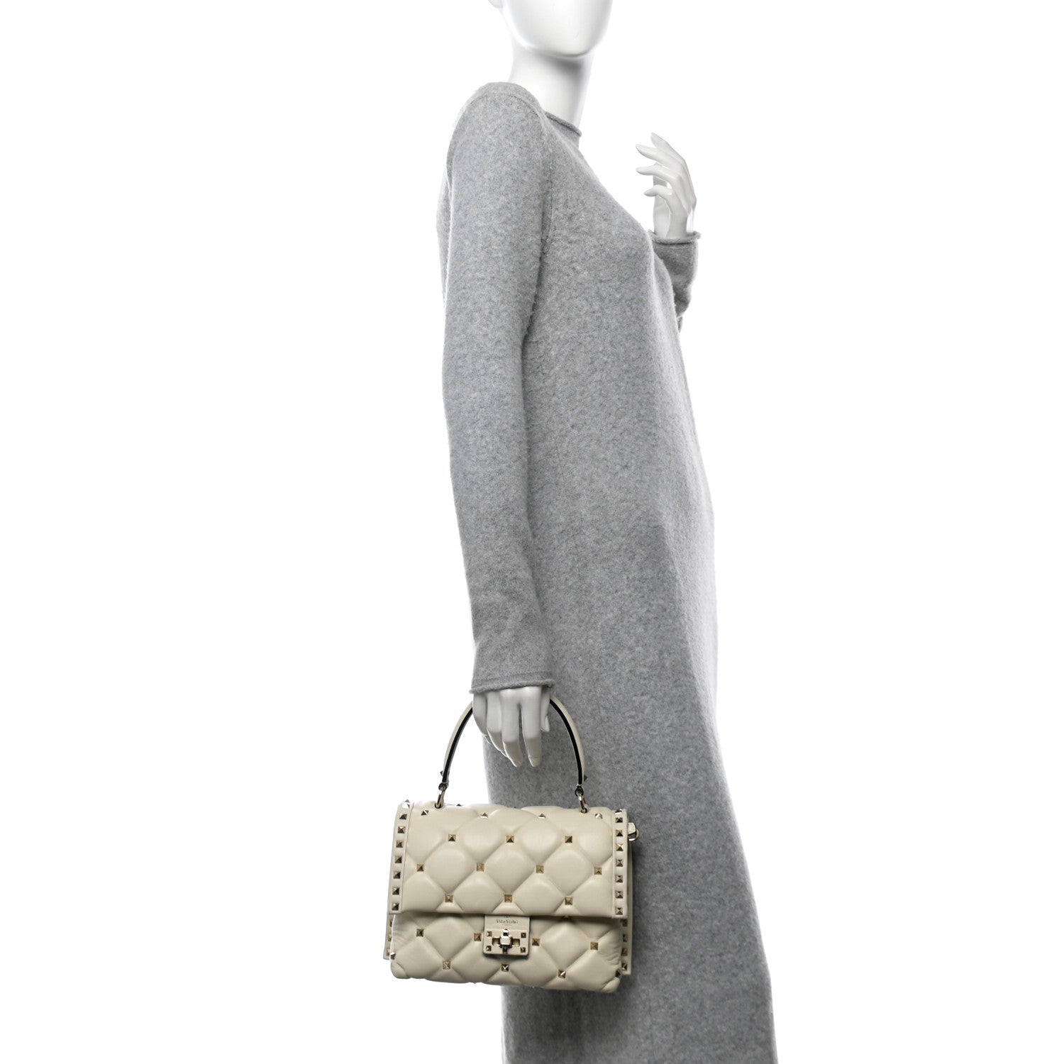Valentino Garavani Nappa Medium Candystud Top Handle Bag Light Ivory 2 of 9