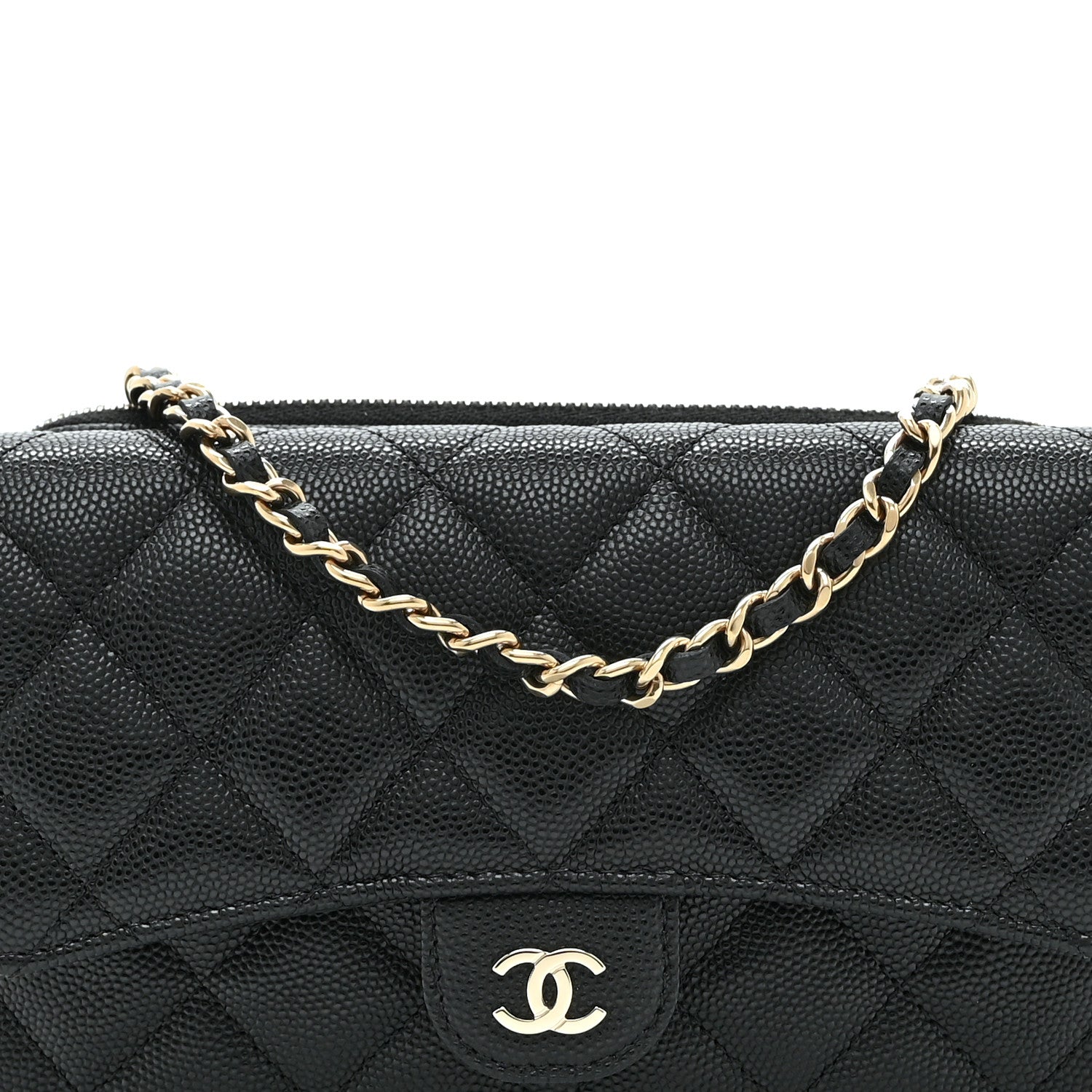 Chanel Caviar Quilted Flap Phone Holder With Chain Black 10 of 12