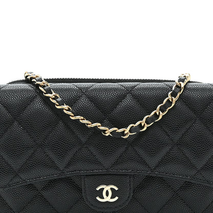 Chanel Caviar Quilted Flap Phone Holder With Chain Black 10 of 12