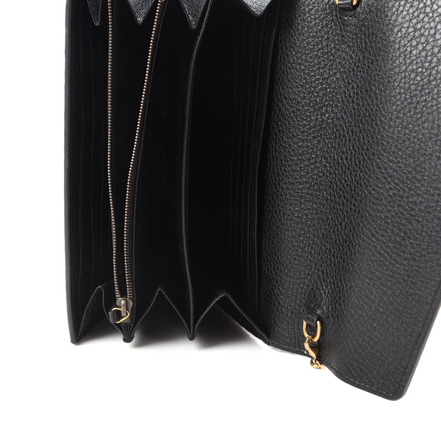 Calfskin GG Marmont Chain Wallet Black
