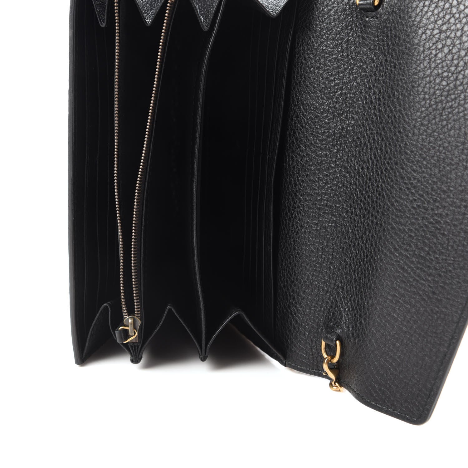 Gucci Calfskin GG Marmont Chain Wallet Black 5 of 10