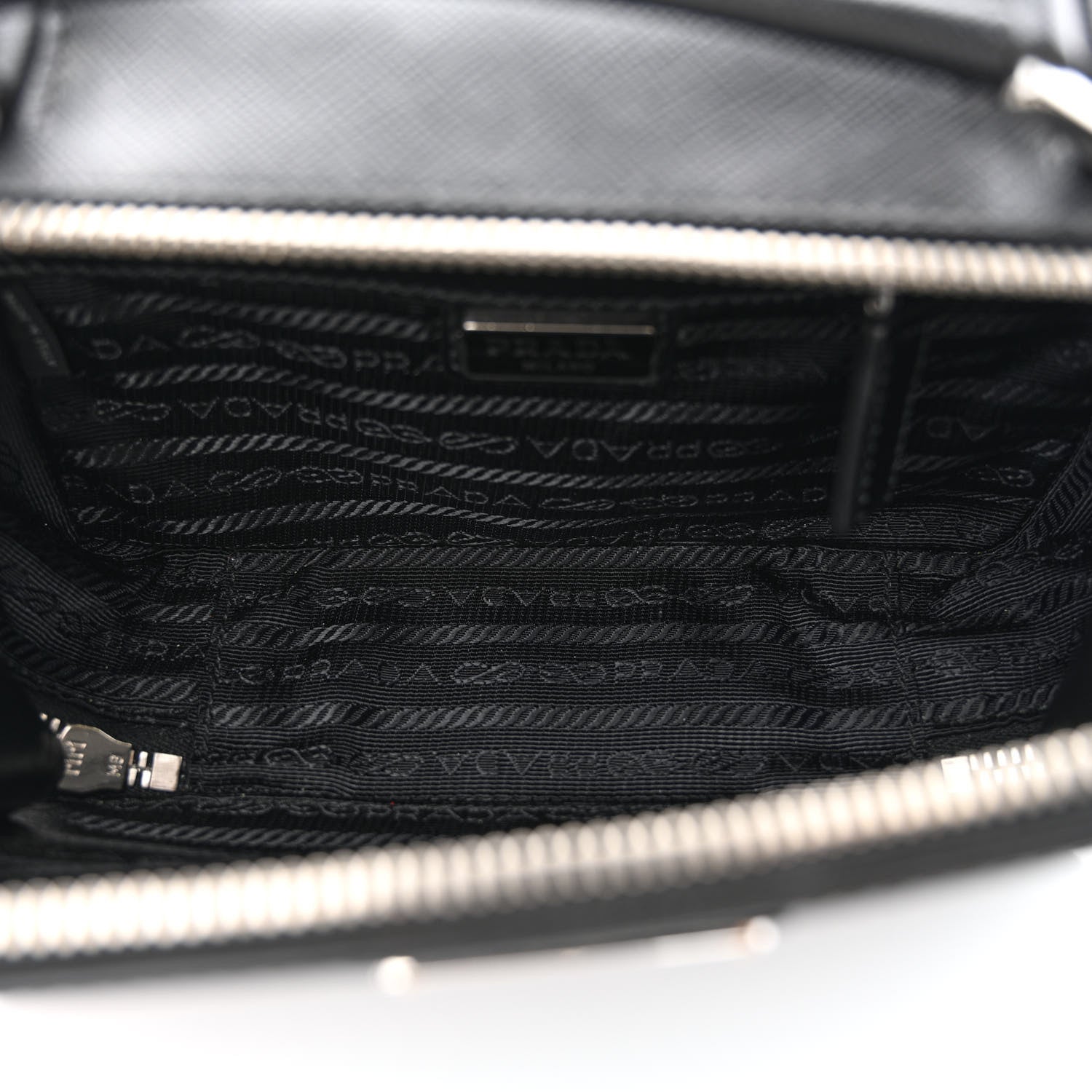 Prada Saffiano Travel Small Brique Top Handle Crossbody Bag Black 5 of 12