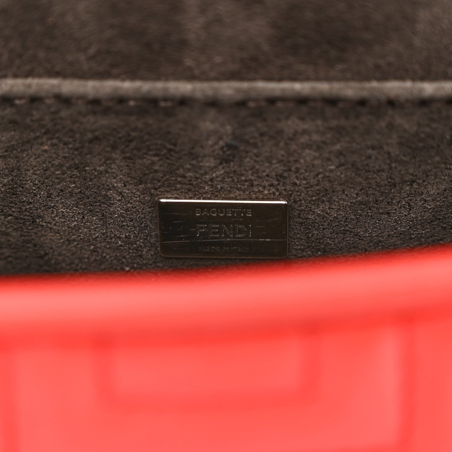 Fendi Shiny Nappa Trapuntata Micro Double Baguette Papavero 6 of 13