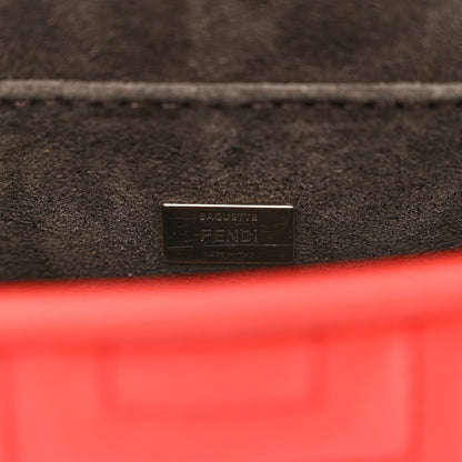 Fendi Shiny Nappa Trapuntata Micro Double Baguette Papavero 6 of 13