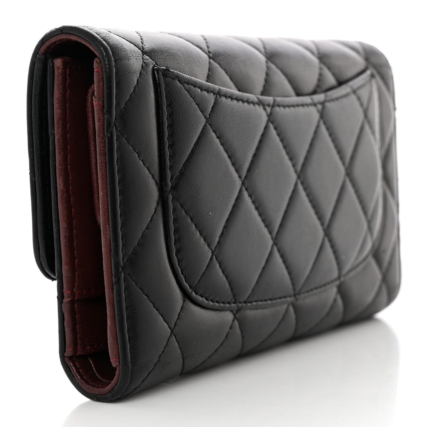 Chanel Lambskin Quilted Large Flap Wallet Black 3 of 12