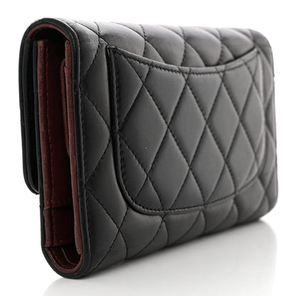Chanel Lambskin Quilted Large Flap Wallet Black 3 of 12