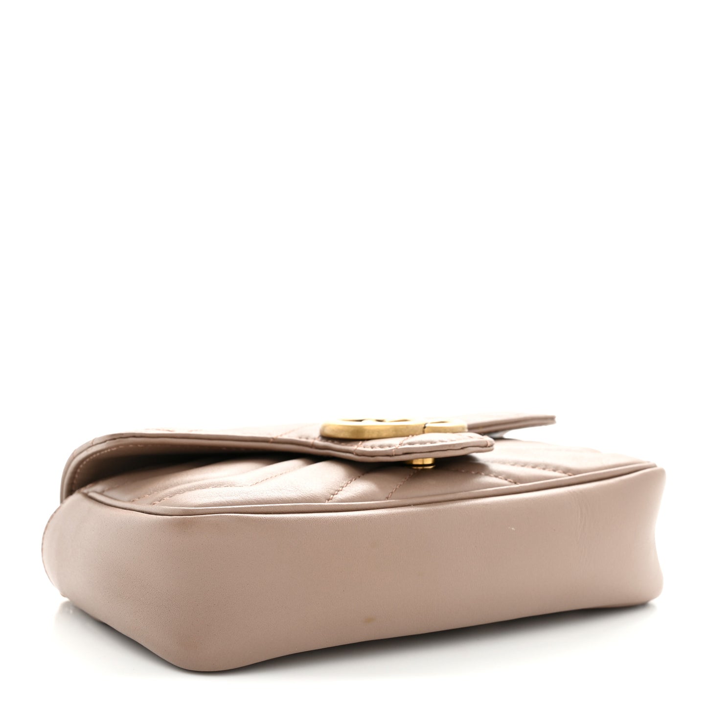 Calfskin Matelasse Super Mini GG Marmont Shoulder Bag Porcelain Rose