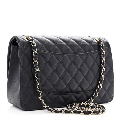 Chanel Caviar Quilted Jumbo Double Flap Navy Blue 3 of 11
