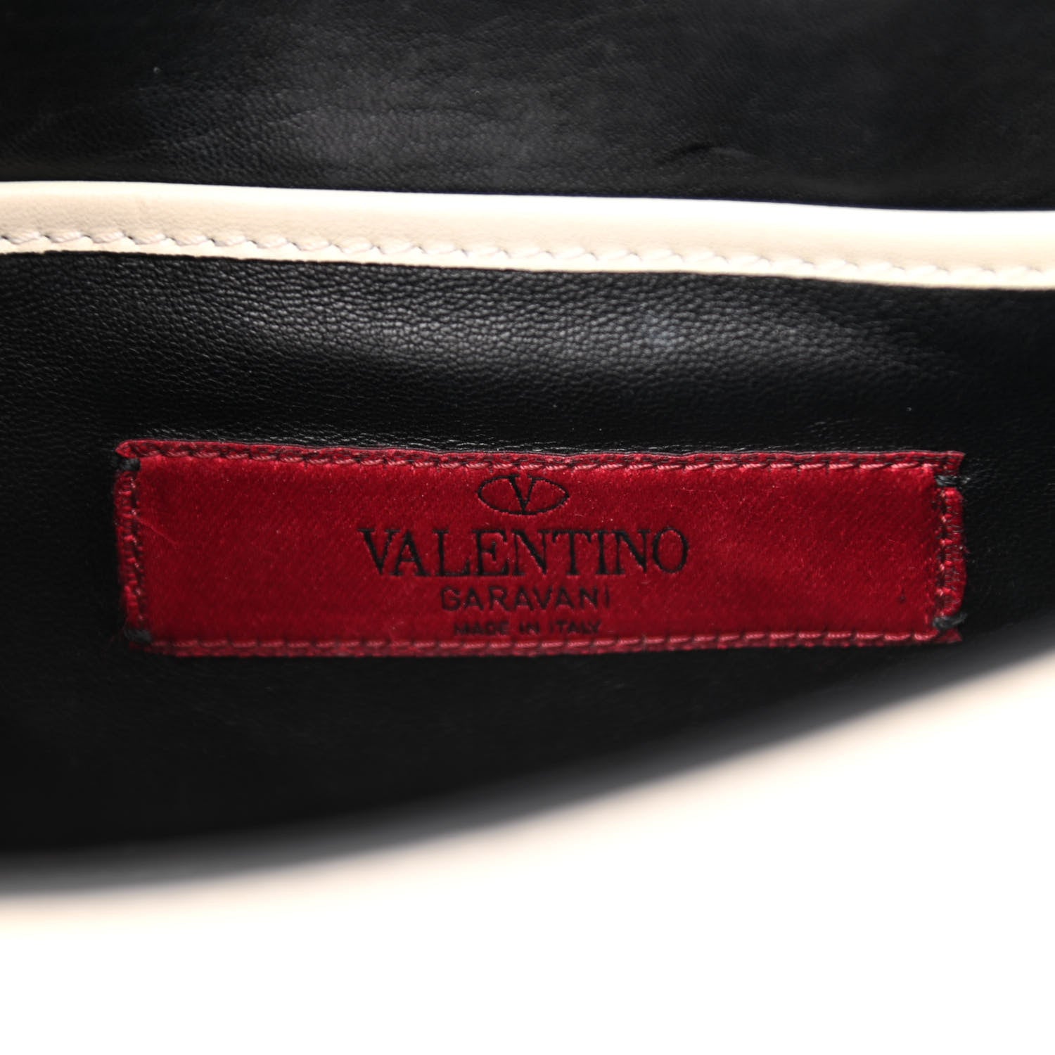 Valentino Garavani Vitello Mini Glam Lock Rockstud Flap Black Light Ivory 6 of 11