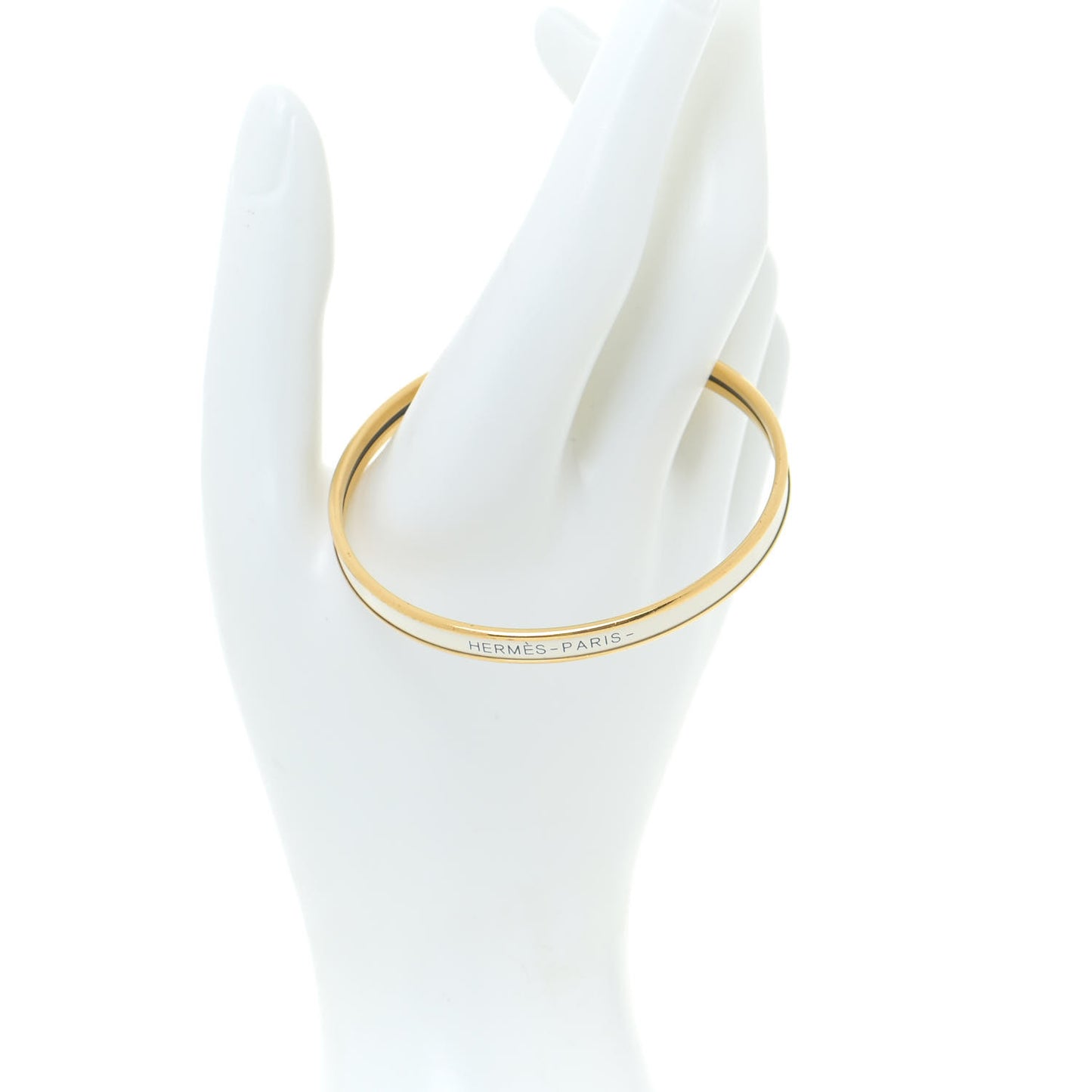 Enamel Printed Extra Narrow Bracelet 70 White