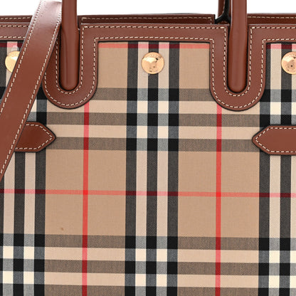 Burberry Calfskin Vintage Check Mini Two Handle Title Bag Archive Beige 7 of 10