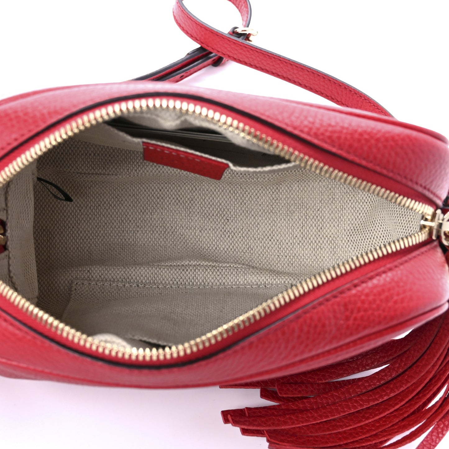 Pebbled Calfskin Small Soho Disco Bag Tabasco Red