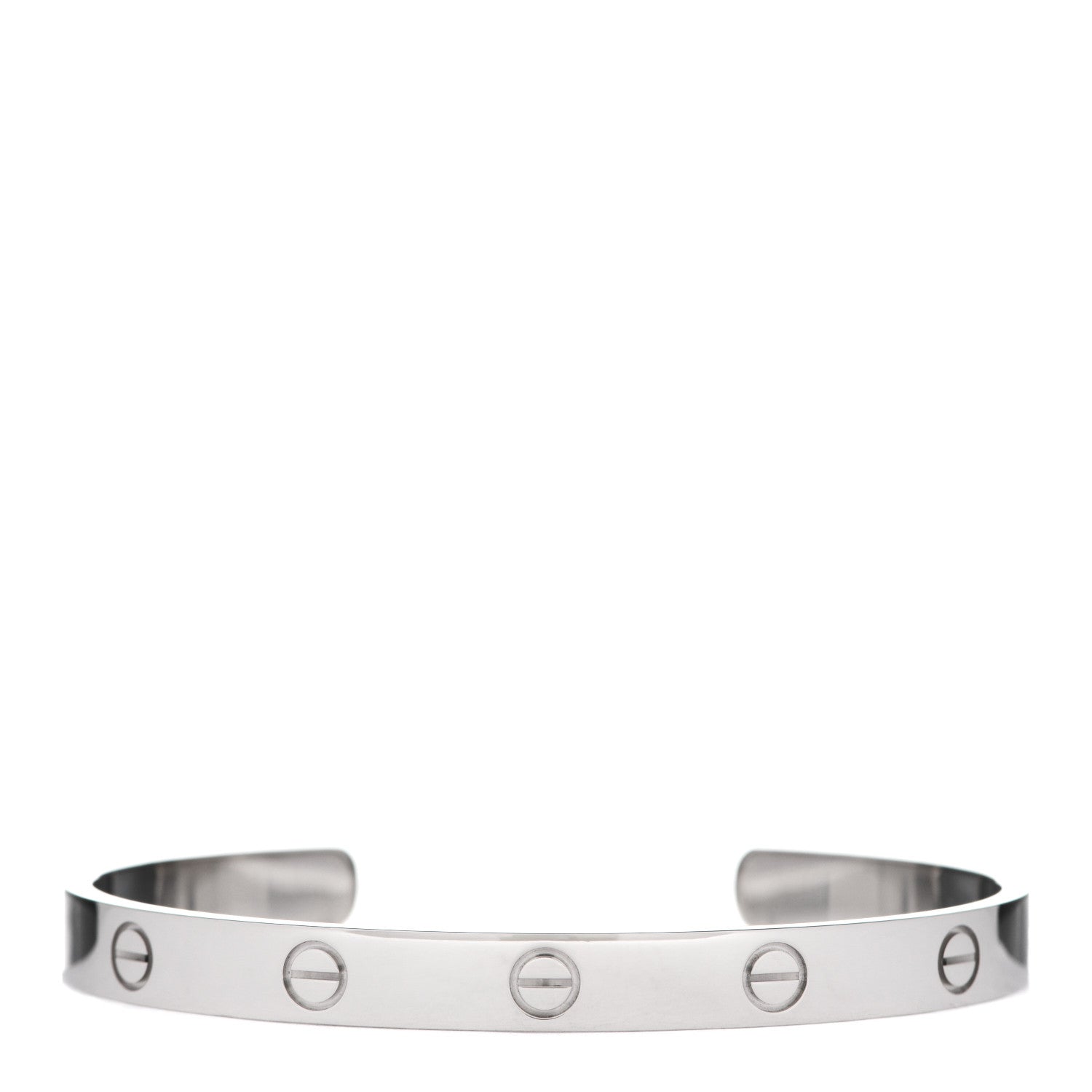 Cartier 18K White Gold LOVE Cuff Bracelet 18 1 of 4