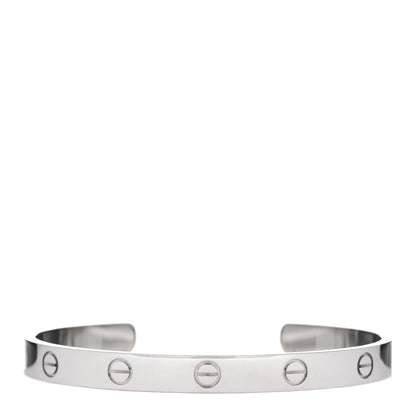 Cartier 18K White Gold LOVE Cuff Bracelet 18 1 of 4