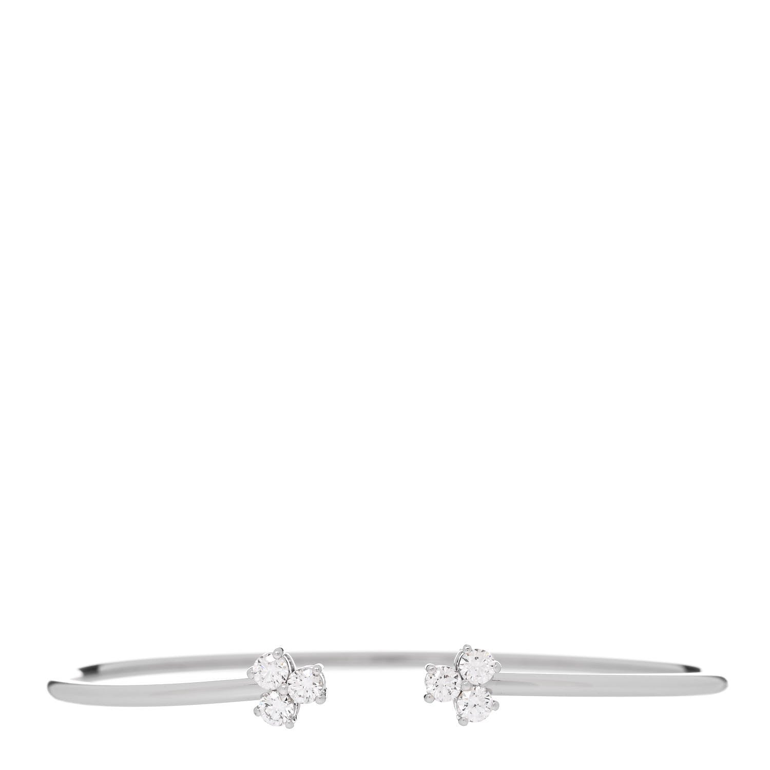 Tiffany 18K White Gold Diamond Aria Wire Bracelet 1 of 3