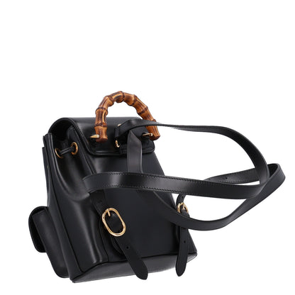 Gucci Calfskin Bamboo Backpack Black 2 of 9
