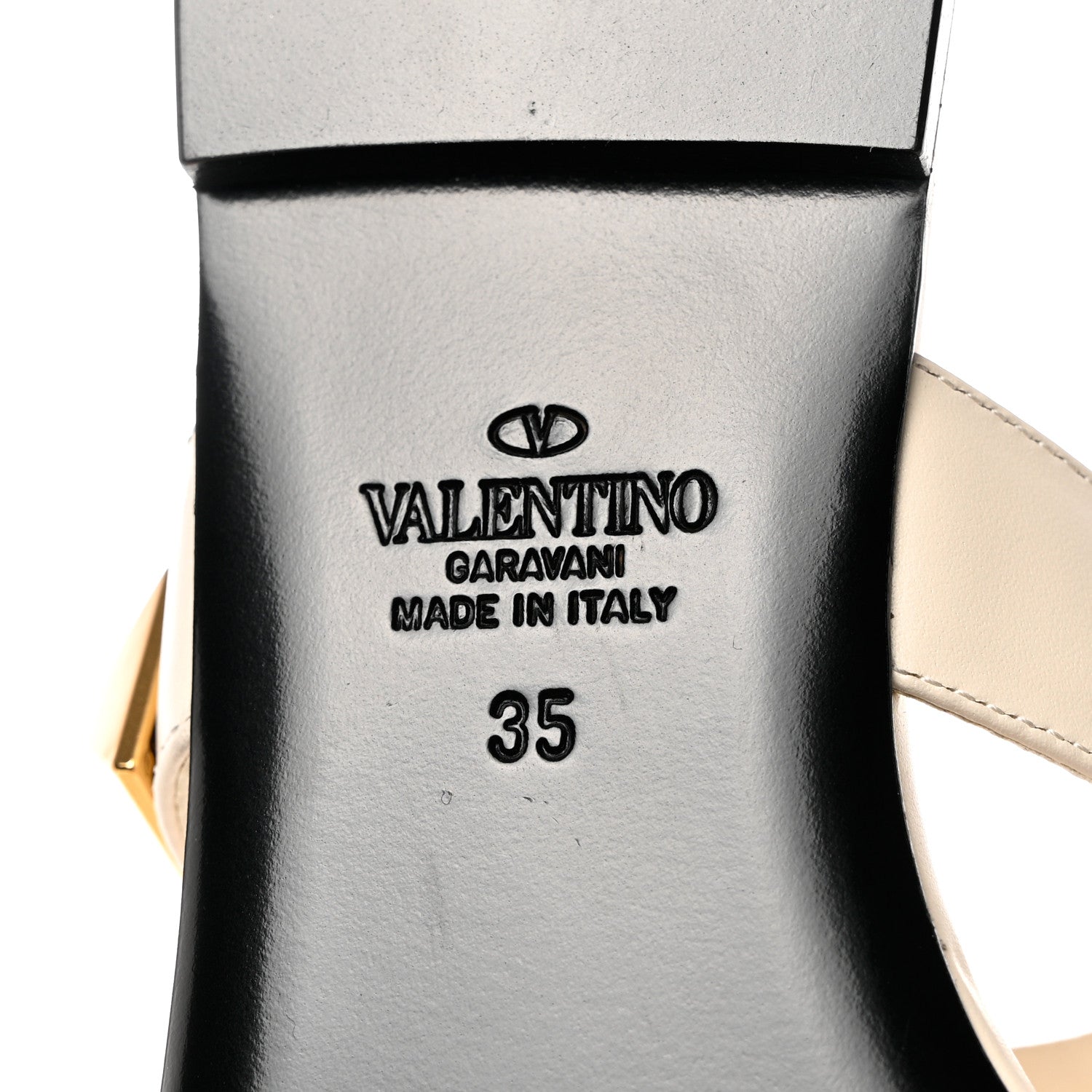 Valentino Garavani Calfskin Roman Stud Flat Slide Sandals 35 Light Ivory 8 of 9