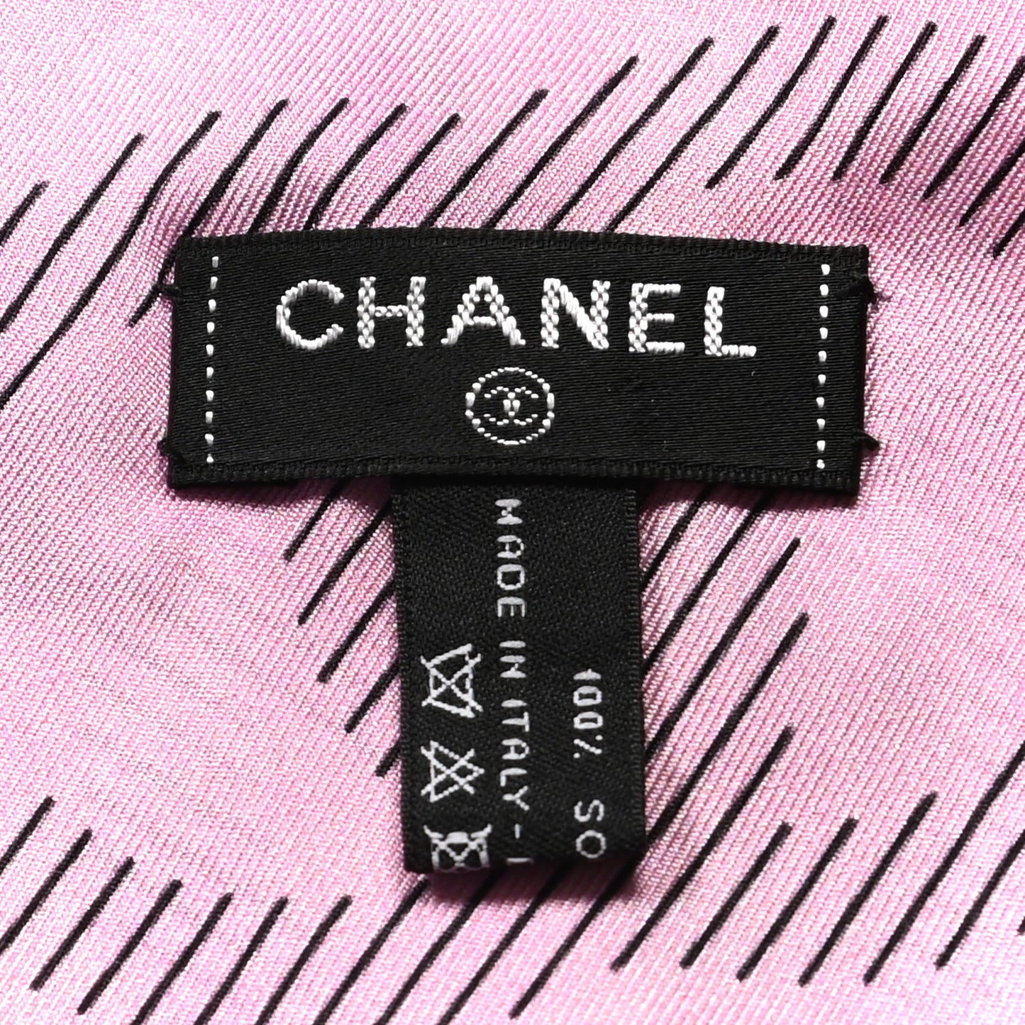 Silk Logo Bandeau Scarf Pink Black Multicolor