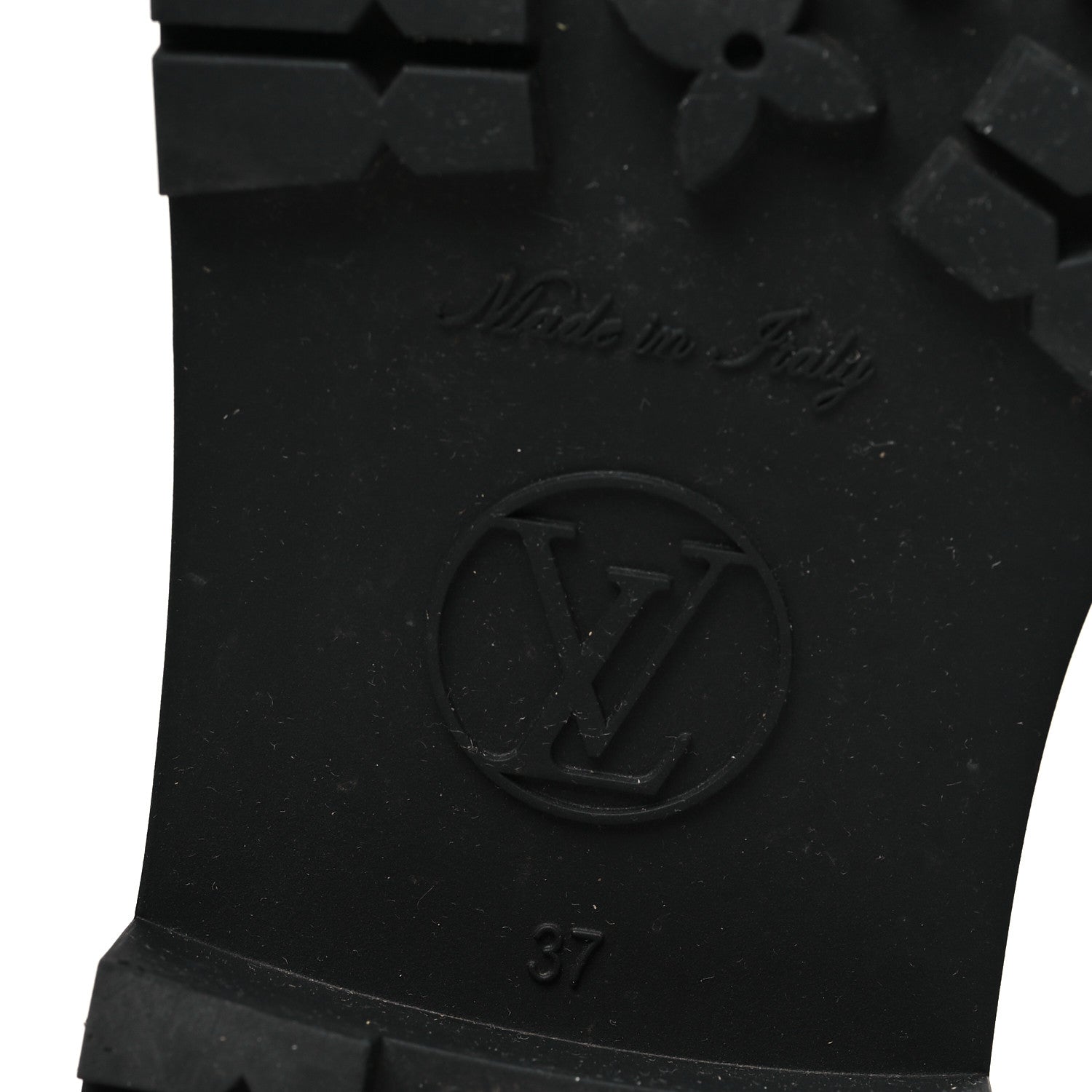 Louis Vuitton Rubber Embossed Monogram Drops Flat Half Boots 37 Black 7 of 10