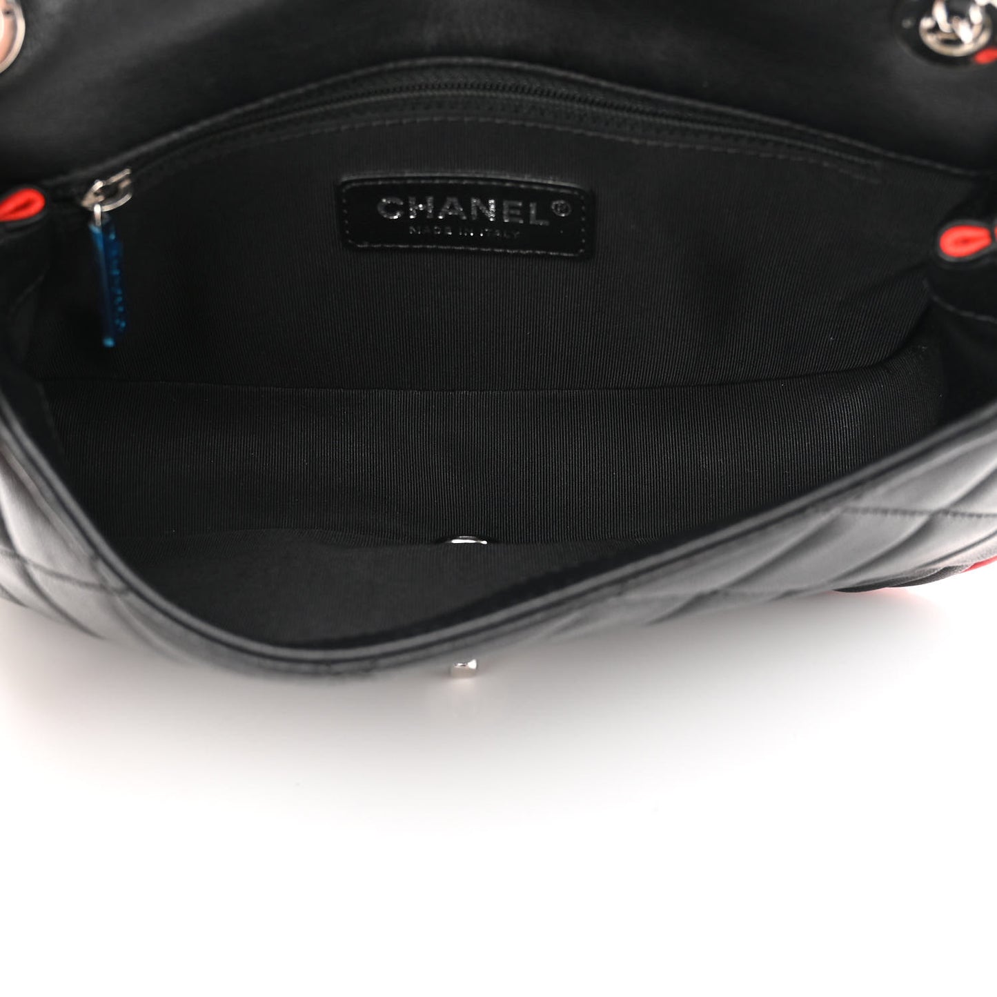 Lambskin Plexiglass Quilted Small Cuba Color Flap Black Multicolor