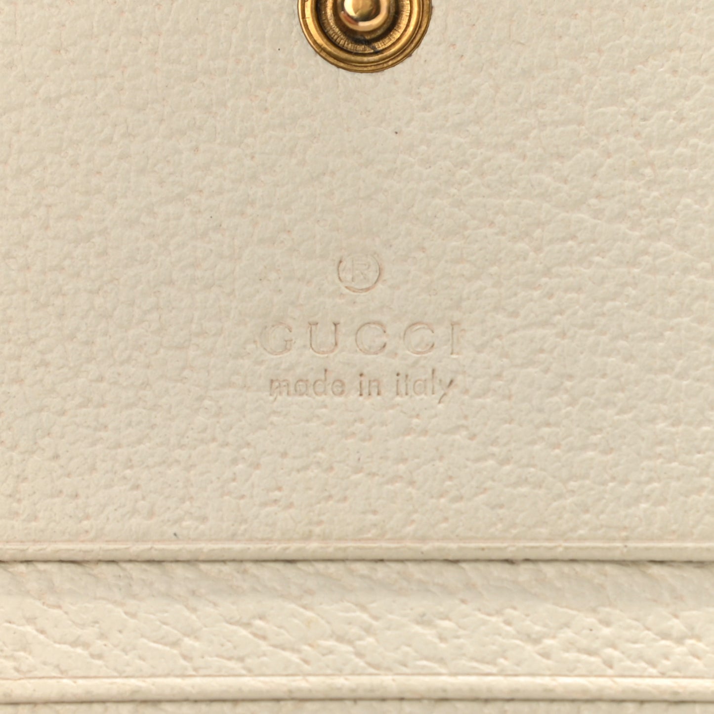 GG Supreme Monogram Web Queen Margaret Card Case Wallet Beige Mystic White