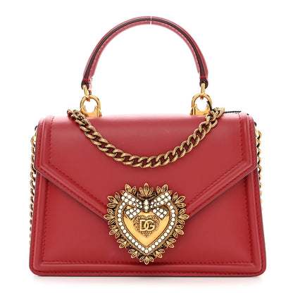Dolce & Gabbana DOLCE &amp; GABBANA Smooth Calfskin Small Devotion Envelope Top Handle Bag Red 1 of 11