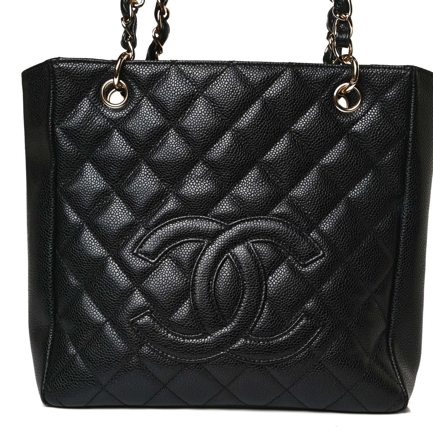 Chanel Caviar Quilted Petit Shopping Tote PST Black 8 of 15