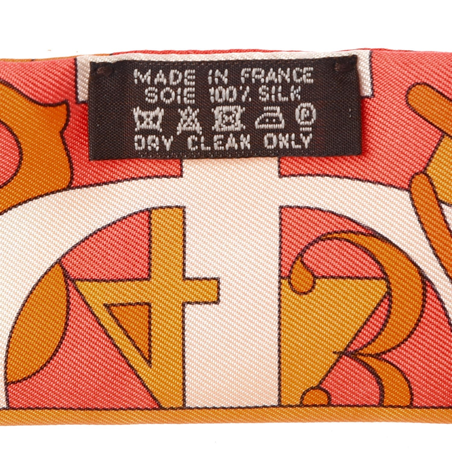 Hermes Silk Le Nombre D'Or Twilly Orange Corail Jaune D'or 3 of 5