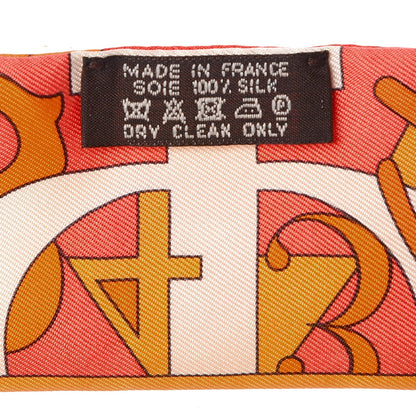 Hermes Silk Le Nombre D'Or Twilly Orange Corail Jaune D'or 3 of 5