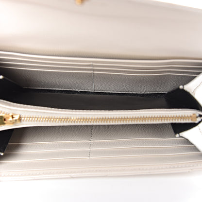 Saint Laurent Grain De Poudre Matelasse Large Monogram Flap Wallet Porcellana 5 of 11