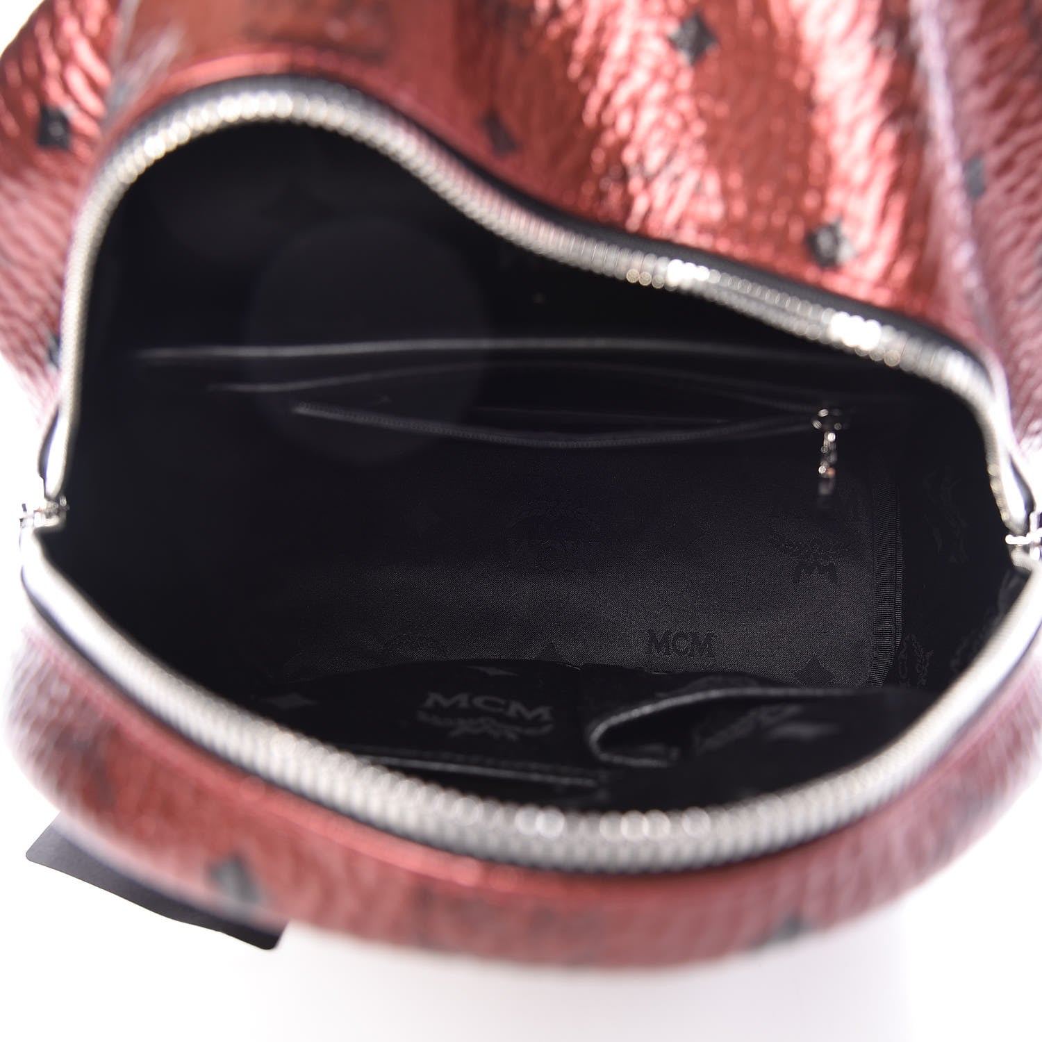 MCM Metallic Visetos Small Stark Backpack Scooter Red 5 of 9