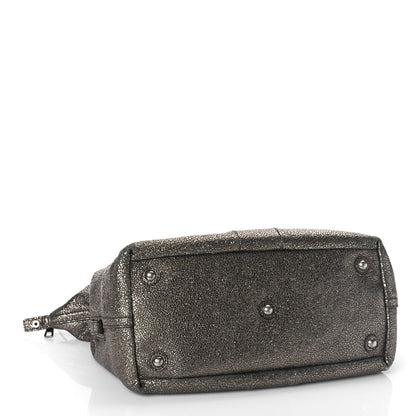 Saint Laurent Crackled Calfskin Small Volcano Easy Sac Silver 4 of 15
