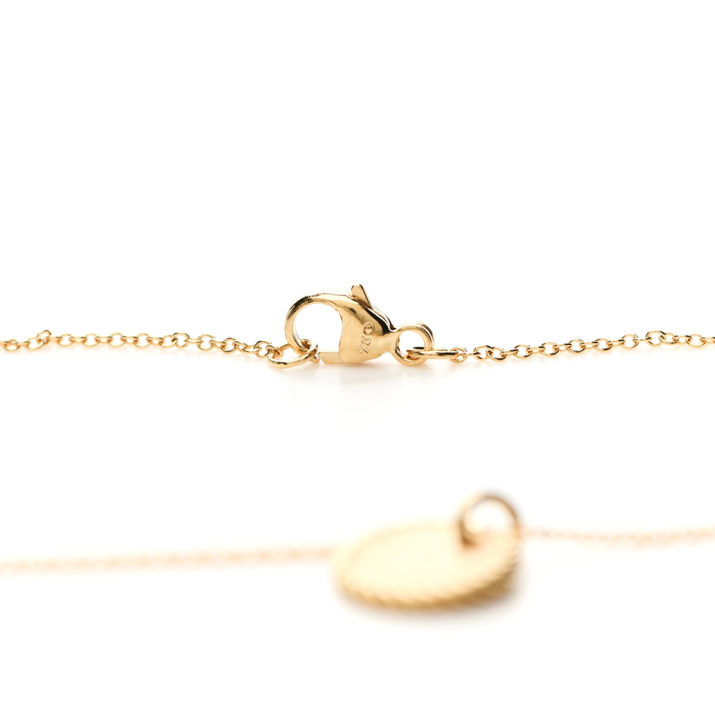 18K Yellow Gold Diamond Initial M Charm Necklace
