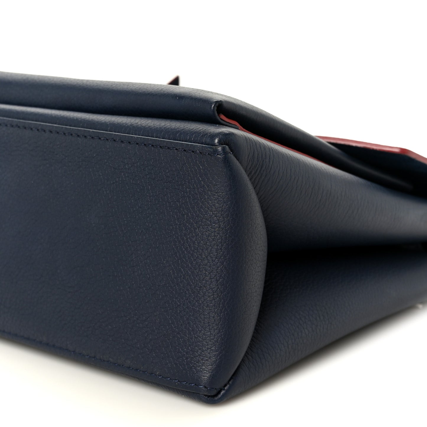 Soft Calfskin My Lockme Top Handle Marine Rouge