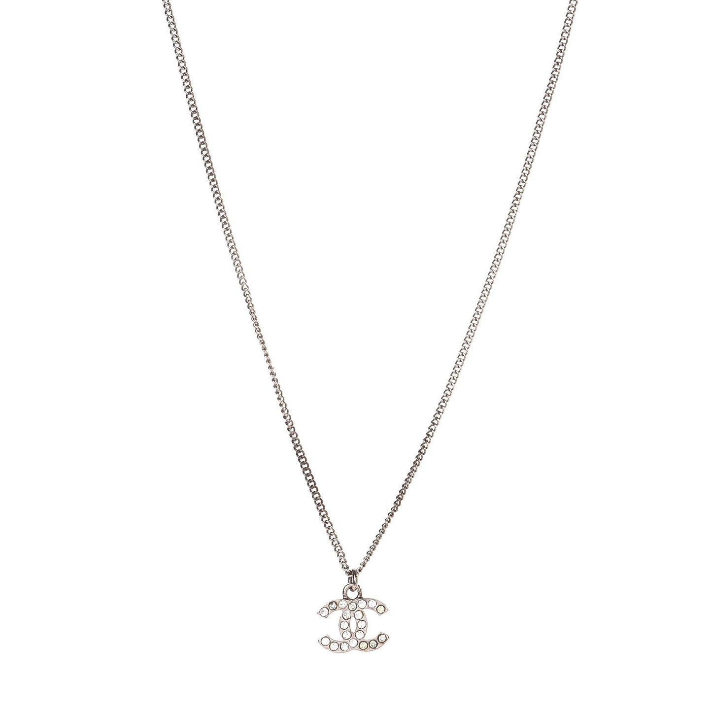 Crystal Timeless CC Necklace Silver