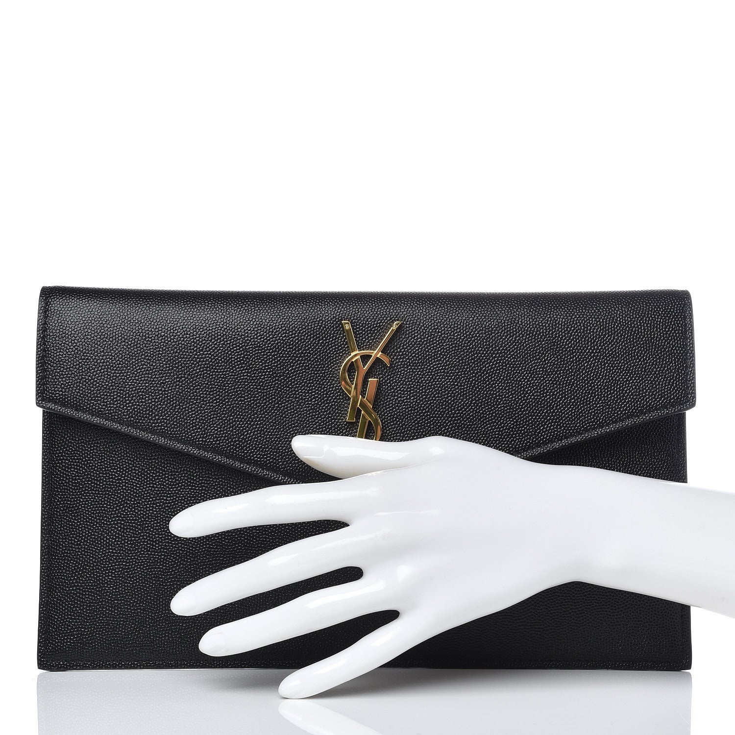 Saint Laurent Grain De Poudre Uptown Pouch Black 2 of 8