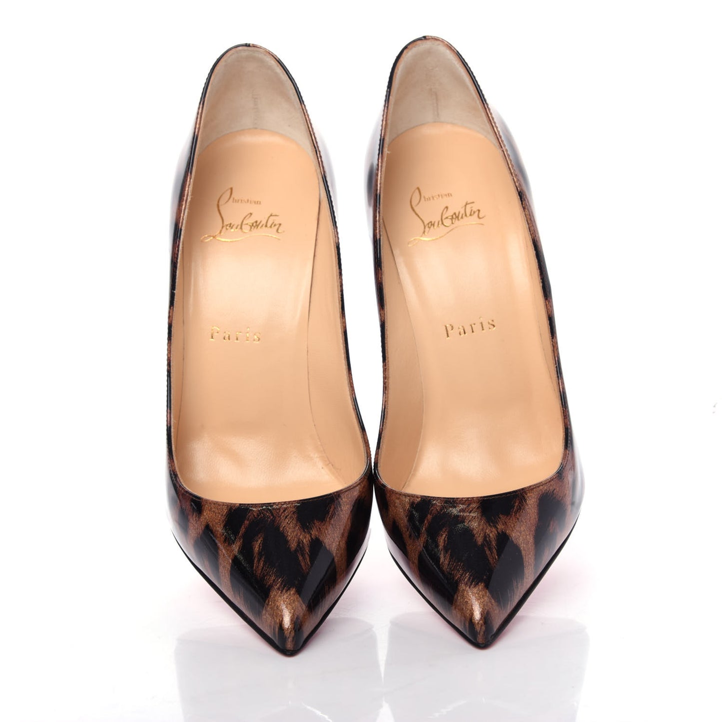 Patent Glitter Leopard Print Pigalle Follies 100 Pumps 37 Gold